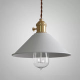 Rustic Cone Brass Pendant Light Adjustable Height Image - 5