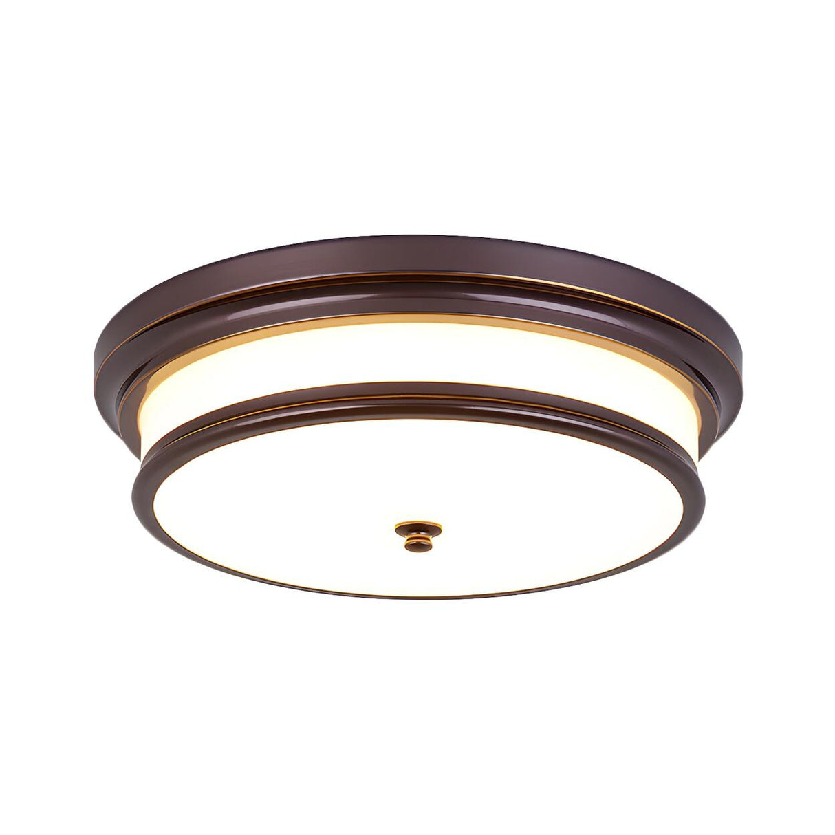 Rustic Corridor Drum LED Flush Mount Ceiling Light Image - 3