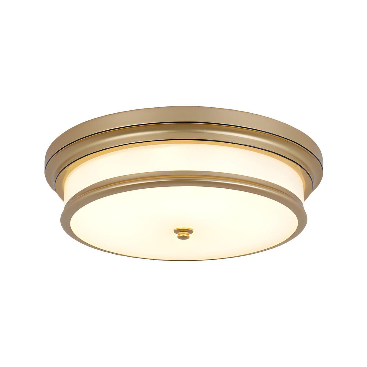 Rustic Corridor Drum LED Flush Mount Ceiling Light Image - 7