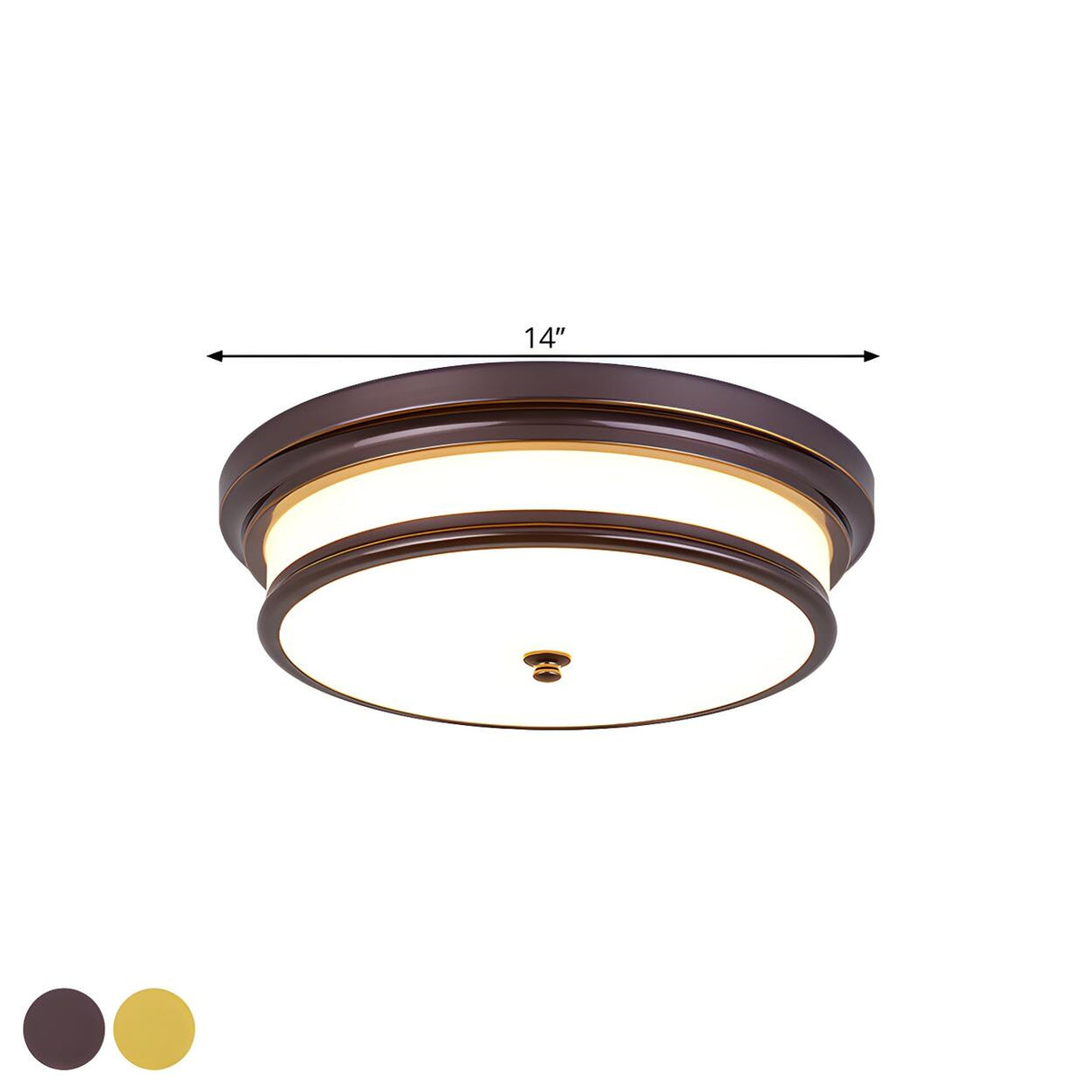 Rustic Corridor Drum LED Flush Mount Ceiling Light 