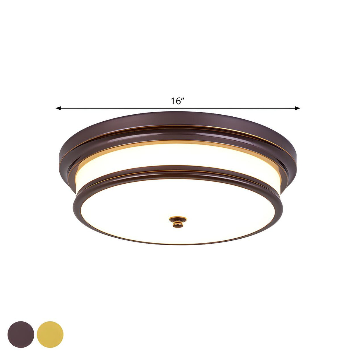 Rustic Corridor Drum LED Flush Mount Ceiling Light Image - 9