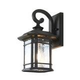 Rustic Curved and Square Exterior Lantern Wall Sconce Image - 3