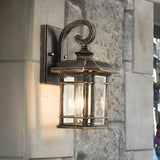 Rustic Curved and Square Exterior Lantern Wall Sconce Image - 4