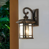 Rustic Curved and Square Exterior Lantern Wall Sconce Image - 5