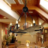 Rustic Dining Room Antler Candle Pendant Chandelier Image - 1