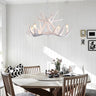 Rustic Dining Room White Resin Antler Chandelier Image - 1