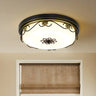 Rustic Drum Dimmable LED Flush Mount Ceiling Light Image - 1