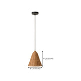 Rustic Eastern Cane Woven Rattan Pendant Light Set #size