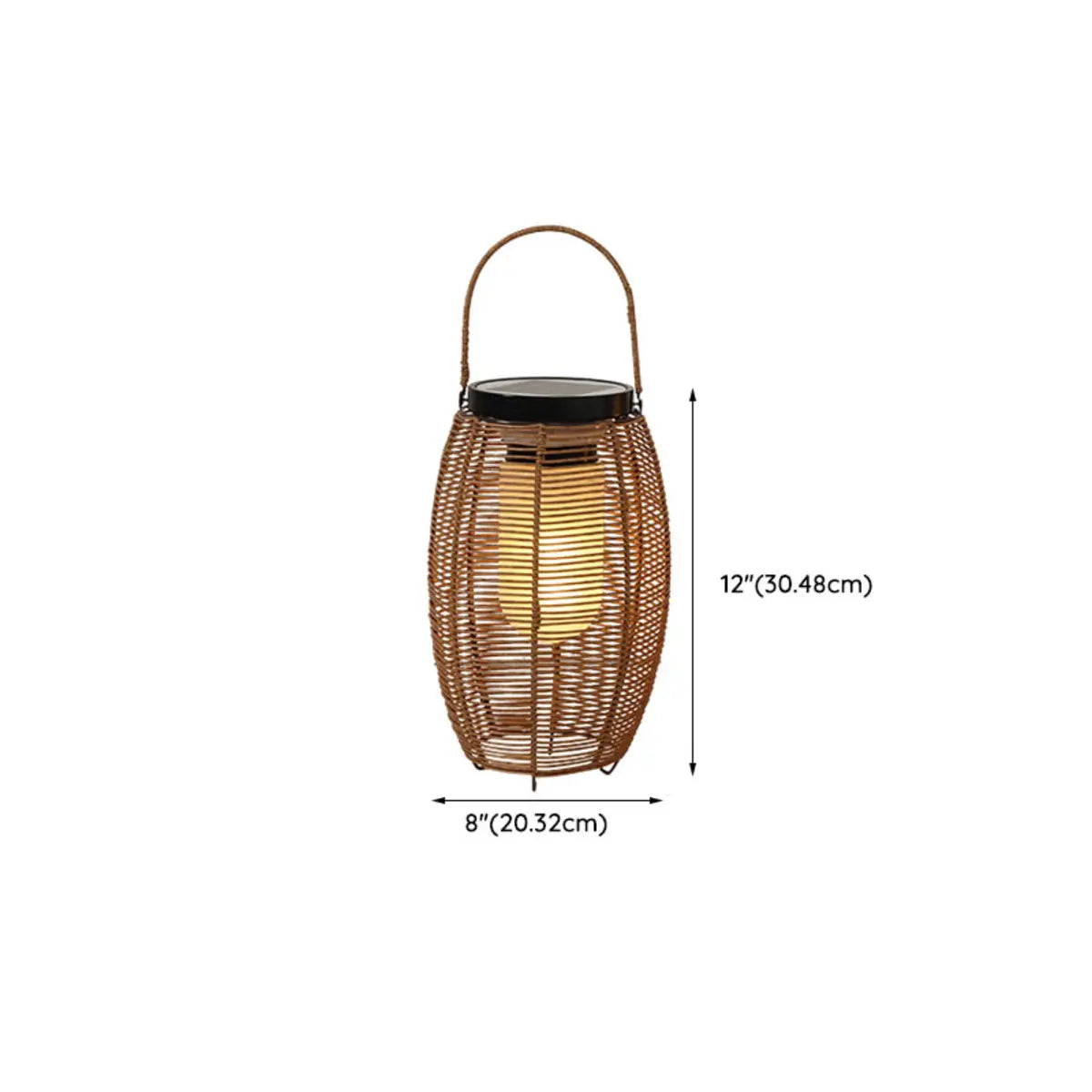 Rustic Elegant Rattan Lantern Outdoor Floor Table Lamp 