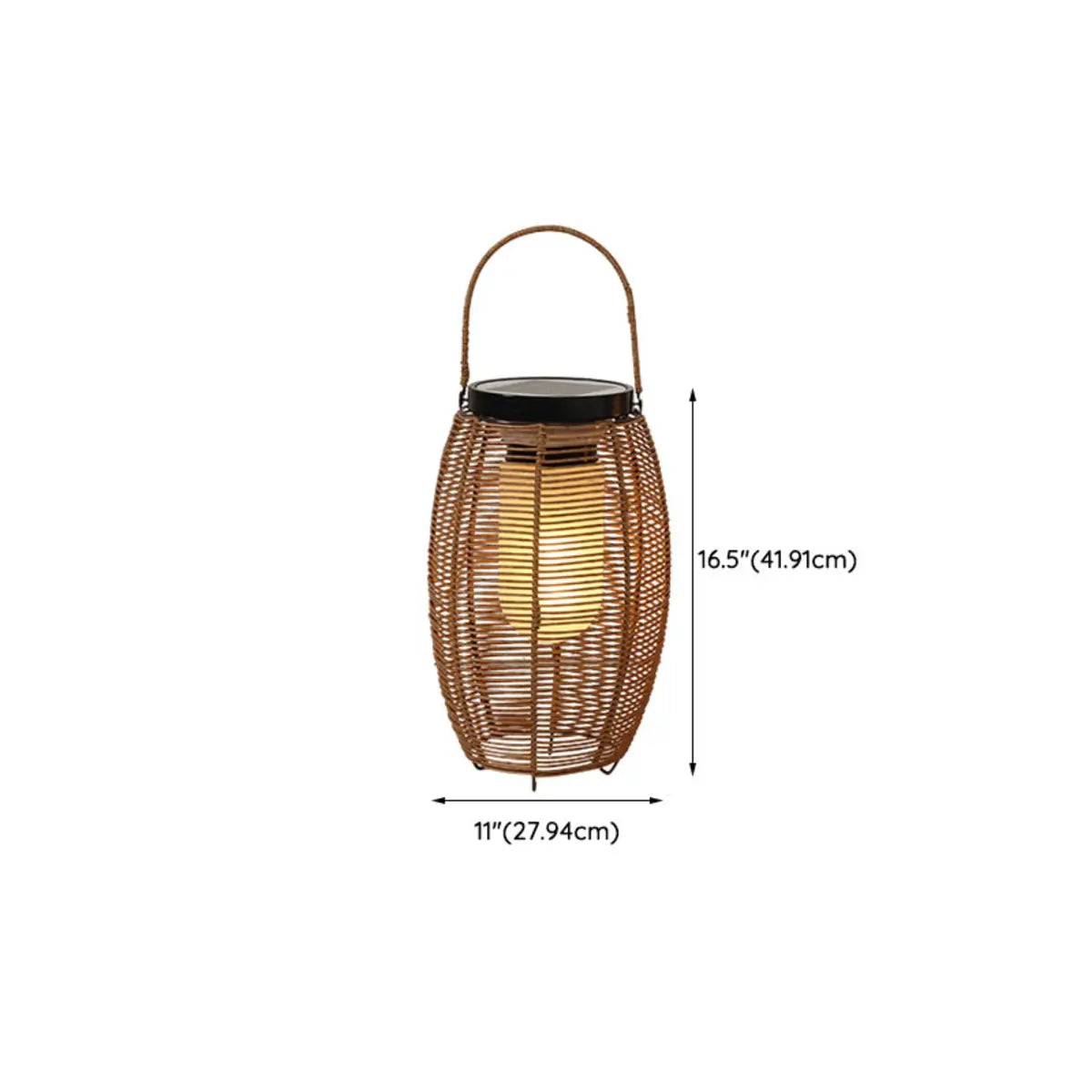 Rustic Elegant Rattan Lantern Outdoor Floor Table Lamp Image - 14