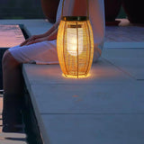 Rustic Elegant Rattan Lantern Outdoor Floor Table Lamp Image - 6