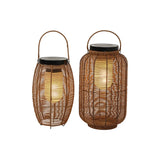 Rustic Elegant Rattan Lantern Outdoor Floor Table Lamp Image - 7