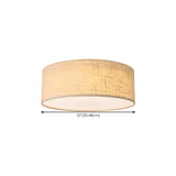 Rustic Fabric Cylinder Drum Flush Mount Ceiling Light #size