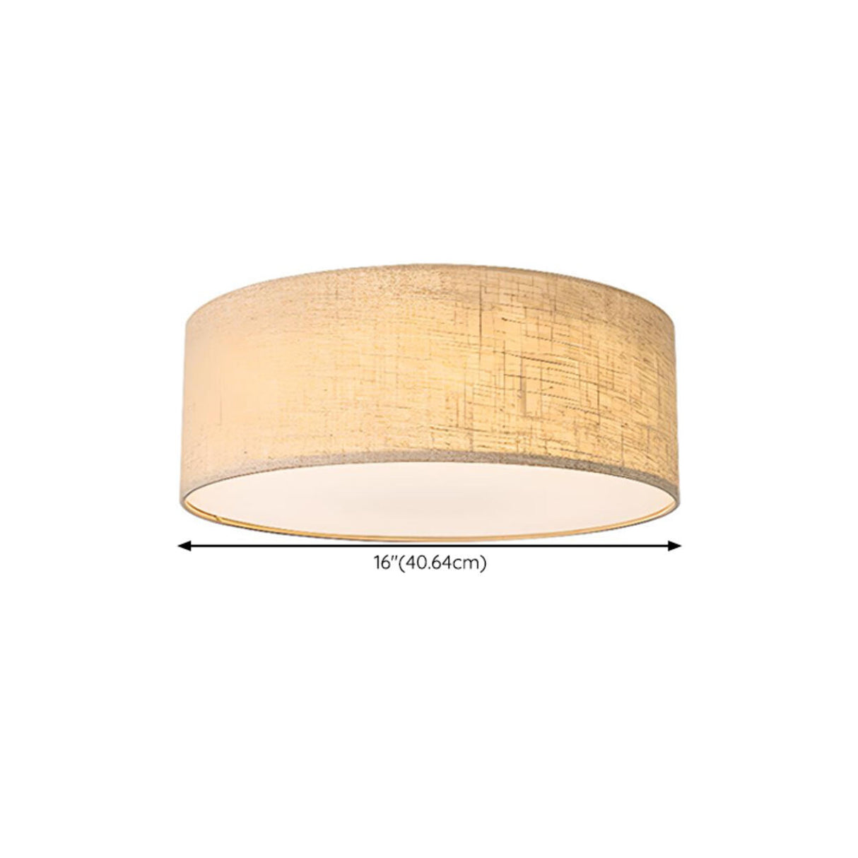 Rustic Fabric Cylinder Drum Flush Mount Ceiling Light Image - 9