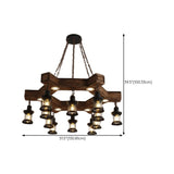 Rustic Farmhouse Wood Wagon Wheel Chandelier Image - 16