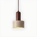 Rustic Geometric Sintered Stone Pendant Light Set Image - 9