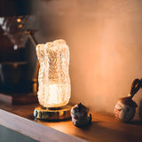 Rustic Glass Table Lamp for Cozy Ambiance Lighting Image - 1