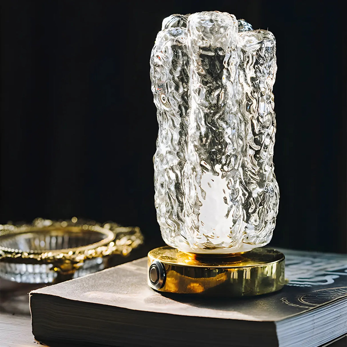 Rustic Glass Table Lamp for Cozy Ambiance Lighting Image - 11