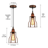 Rustic Industrial Copper Cage Edison Bulb Pendant Light Image - 5