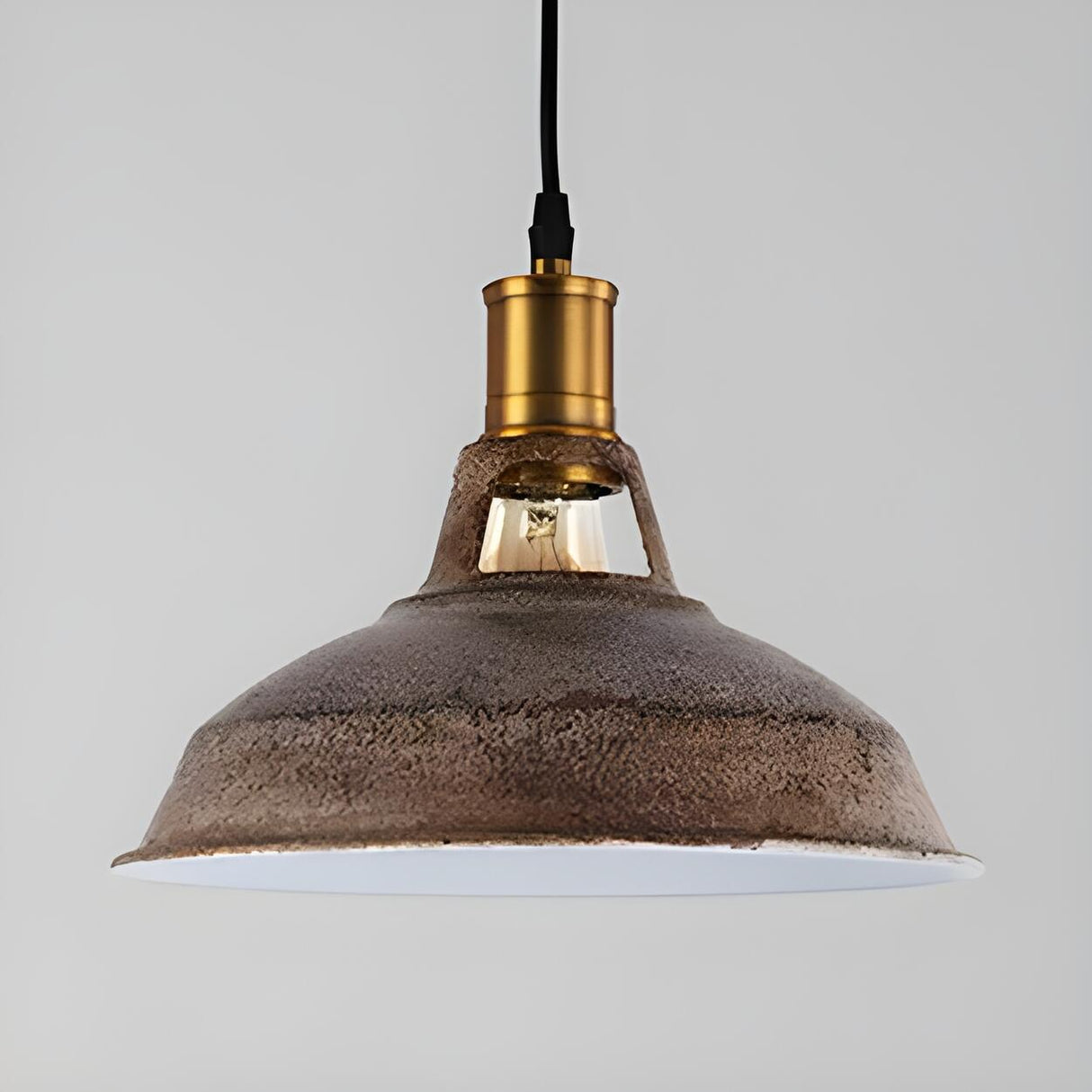 Rustic Industrial Metal Dome Dining Room Pendant Light Image - 11