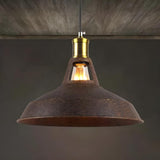 Rustic Industrial Metal Dome Dining Room Pendant Light Image - 2