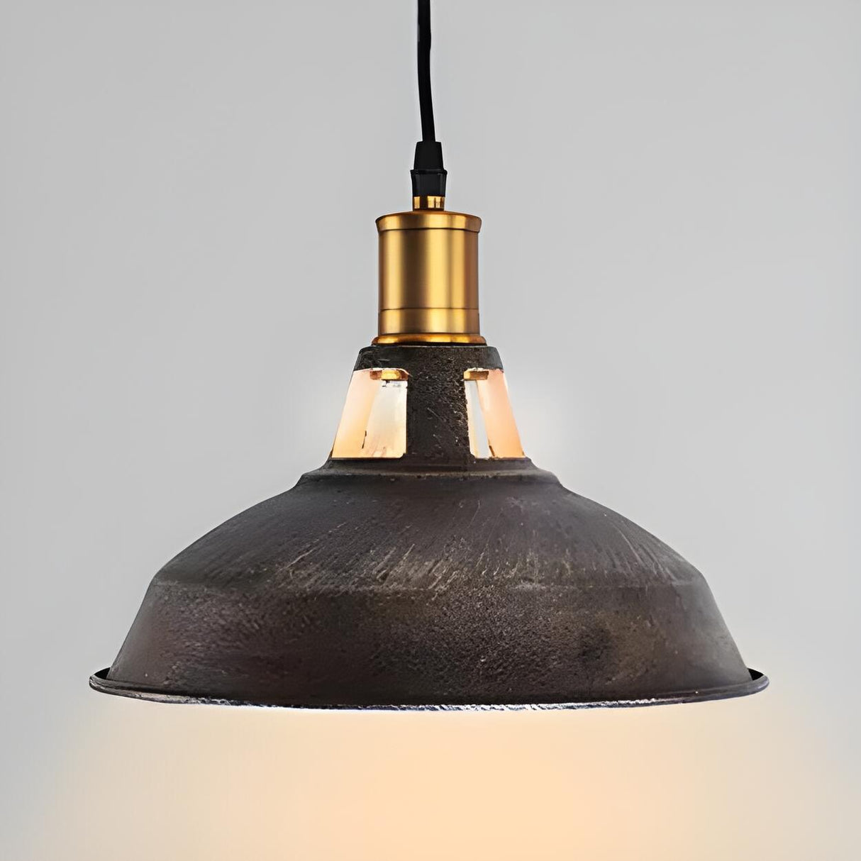 Rustic Industrial Metal Dome Dining Room Pendant Light Image - 5