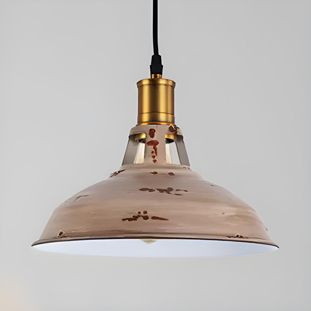 Rustic Industrial Metal Dome Dining Room Pendant Light Image - 8