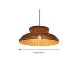 Rustic Layered Brown Rattan Woven Restaurant Pendant Light Image - 9