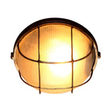 Rustic Mini Bronze Bowl Ribbed Glass Flush Mount Light Image - 11