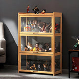 Rustic Natural Bamboo Standard Curio Display Cabinet Image - 18