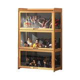 Rustic Natural Bamboo Standard Curio Display Cabinet Image - 2