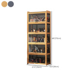 Rustic Natural Bamboo Standard Curio Display Cabinet Image - 24