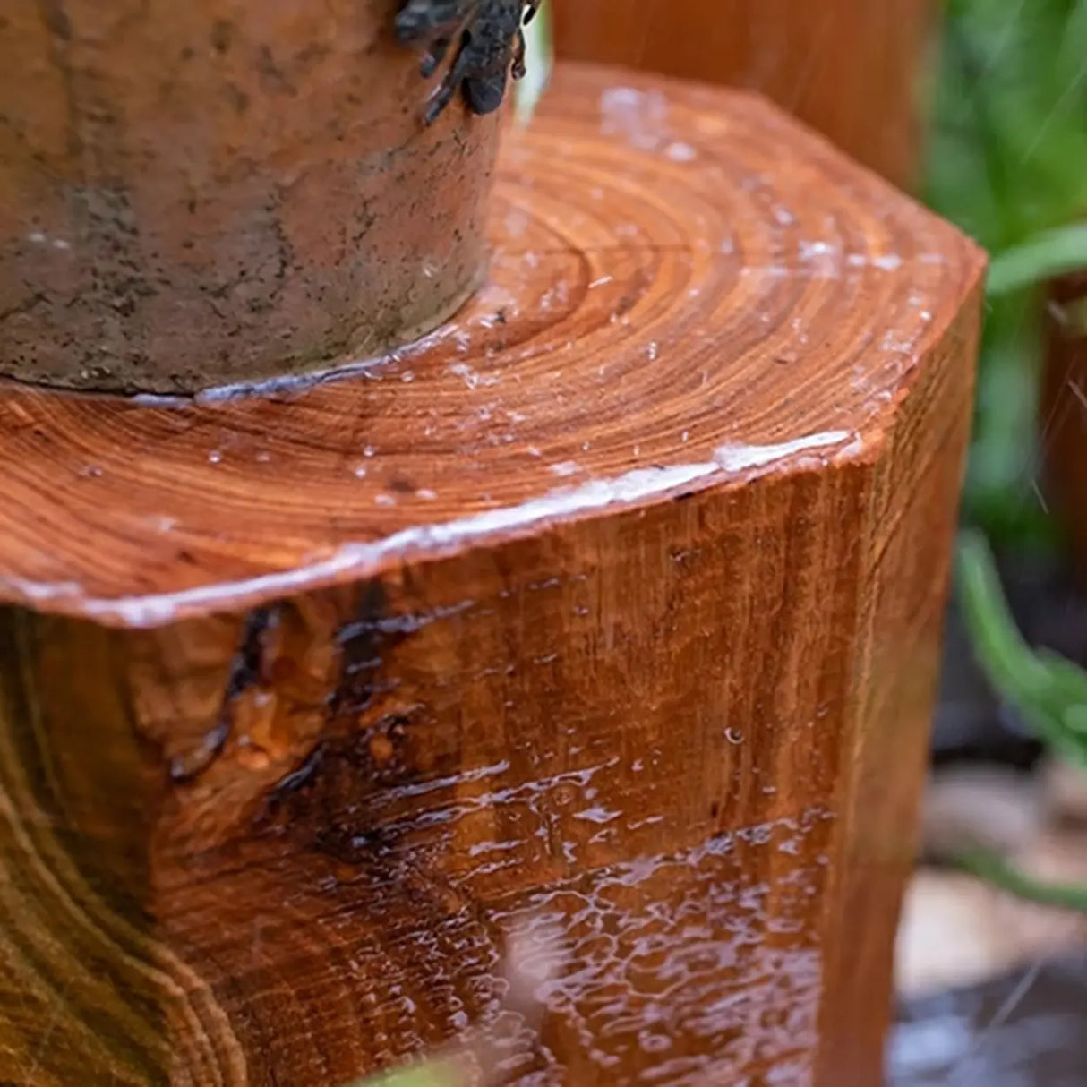 Rustic Natural Rectangular Solid Wood Floor Plant Stand Image - 16