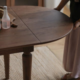 Rustic Oval Walnut Extendable Dining Table for Kitchen Brown Image - 11