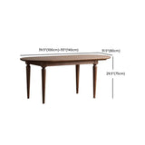 Rustic Oval Walnut Extendable Dining Table for Kitchen Brown #size