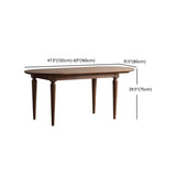 Rustic Oval Walnut Extendable Dining Table for Kitchen Brown Image - 13