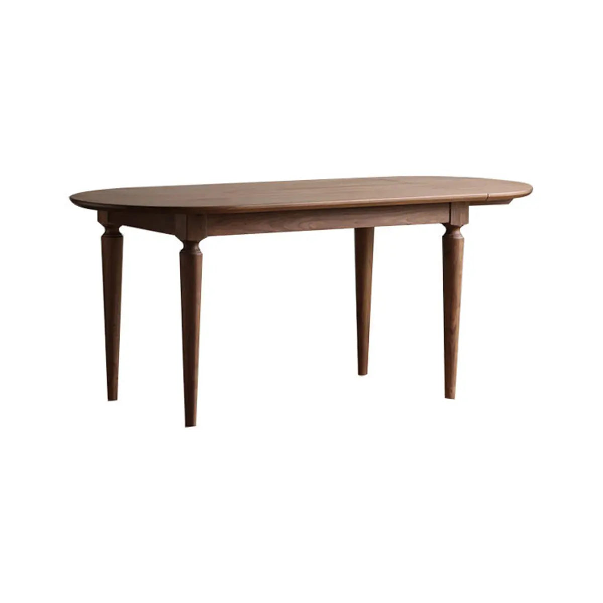 Rustic Oval Walnut Extendable Dining Table for Kitchen Brown Image - 5