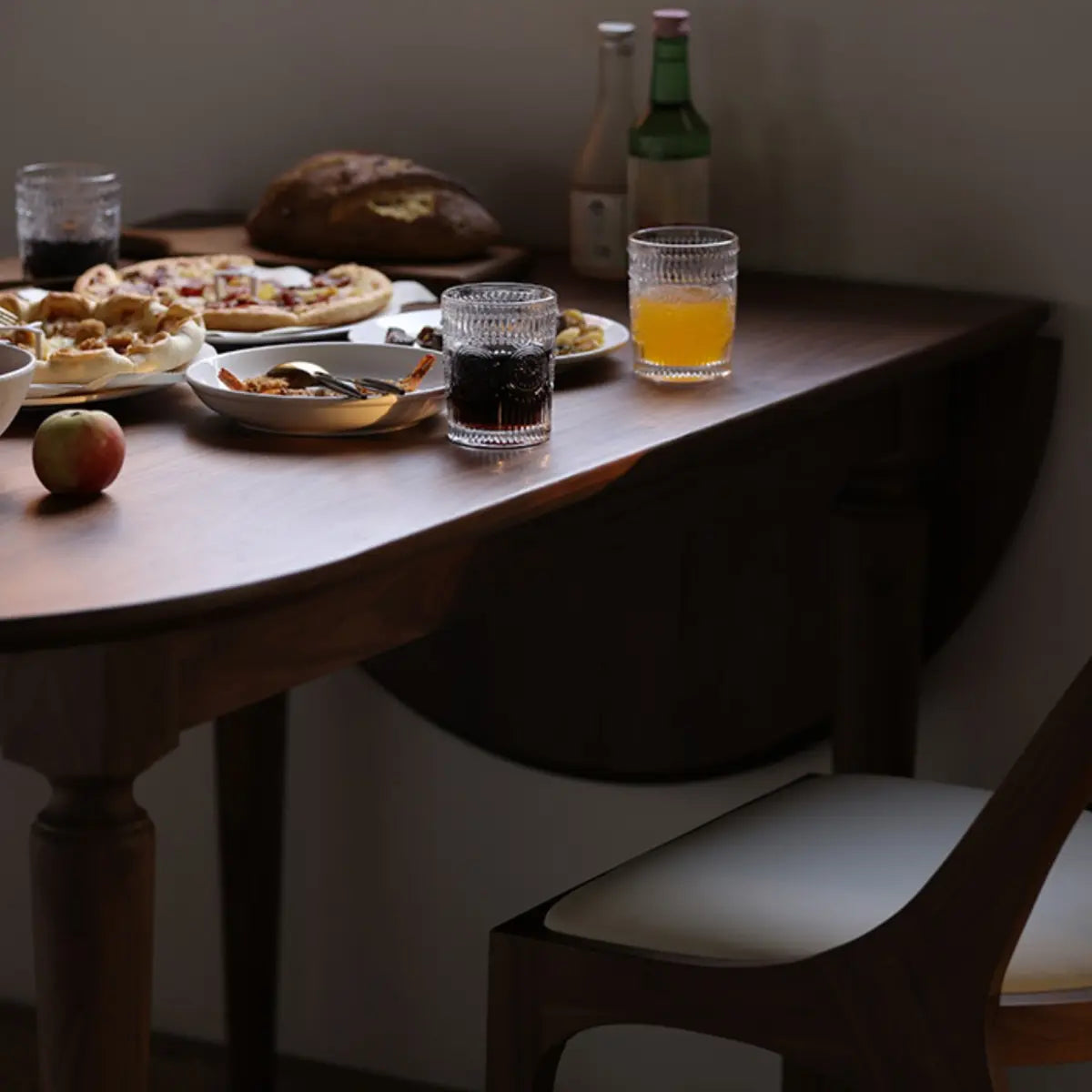 Rustic Oval Walnut Extendable Dining Table for Kitchen Brown Image - 7