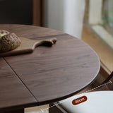 Rustic Oval Walnut Extendable Dining Table for Kitchen Brown Image - 8