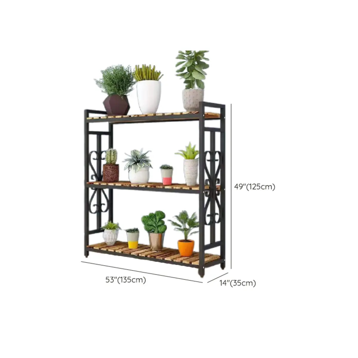 Rustic Rectangle Pine Crate Large Plant Stand Black Image - 37