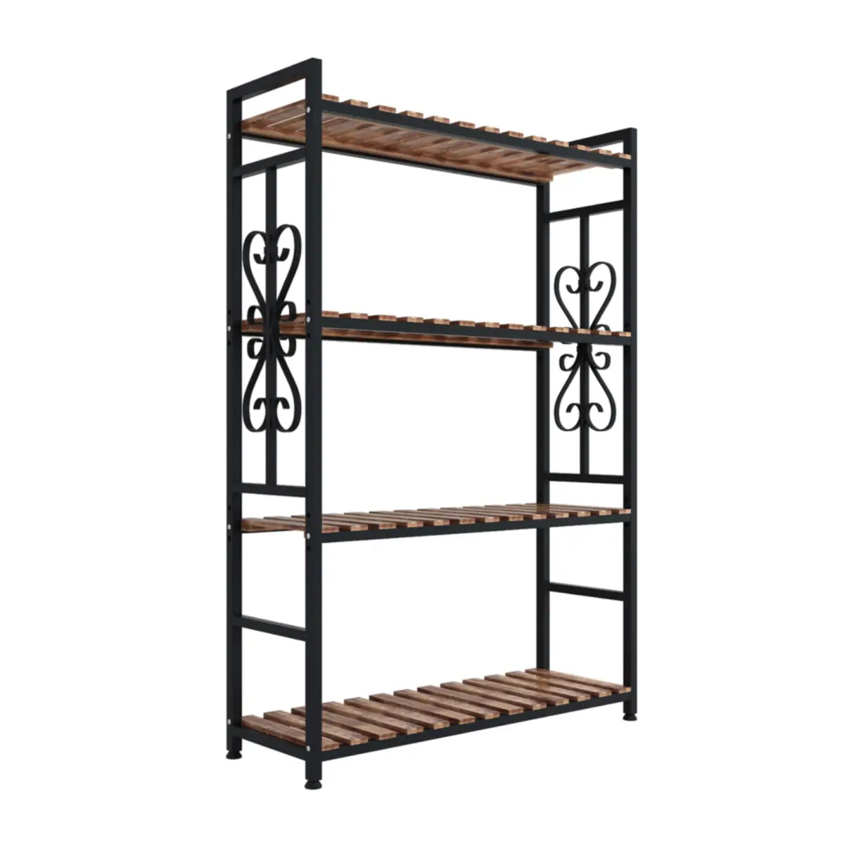 Rustic Rectangle Pine Crate Large Plant Stand Black Image - 9