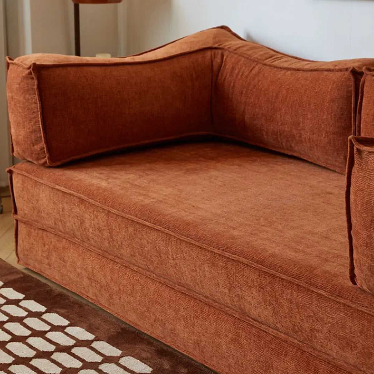 Rustic Red-Brown Full Velvet Cushion Back Daybed Futon Image - 6