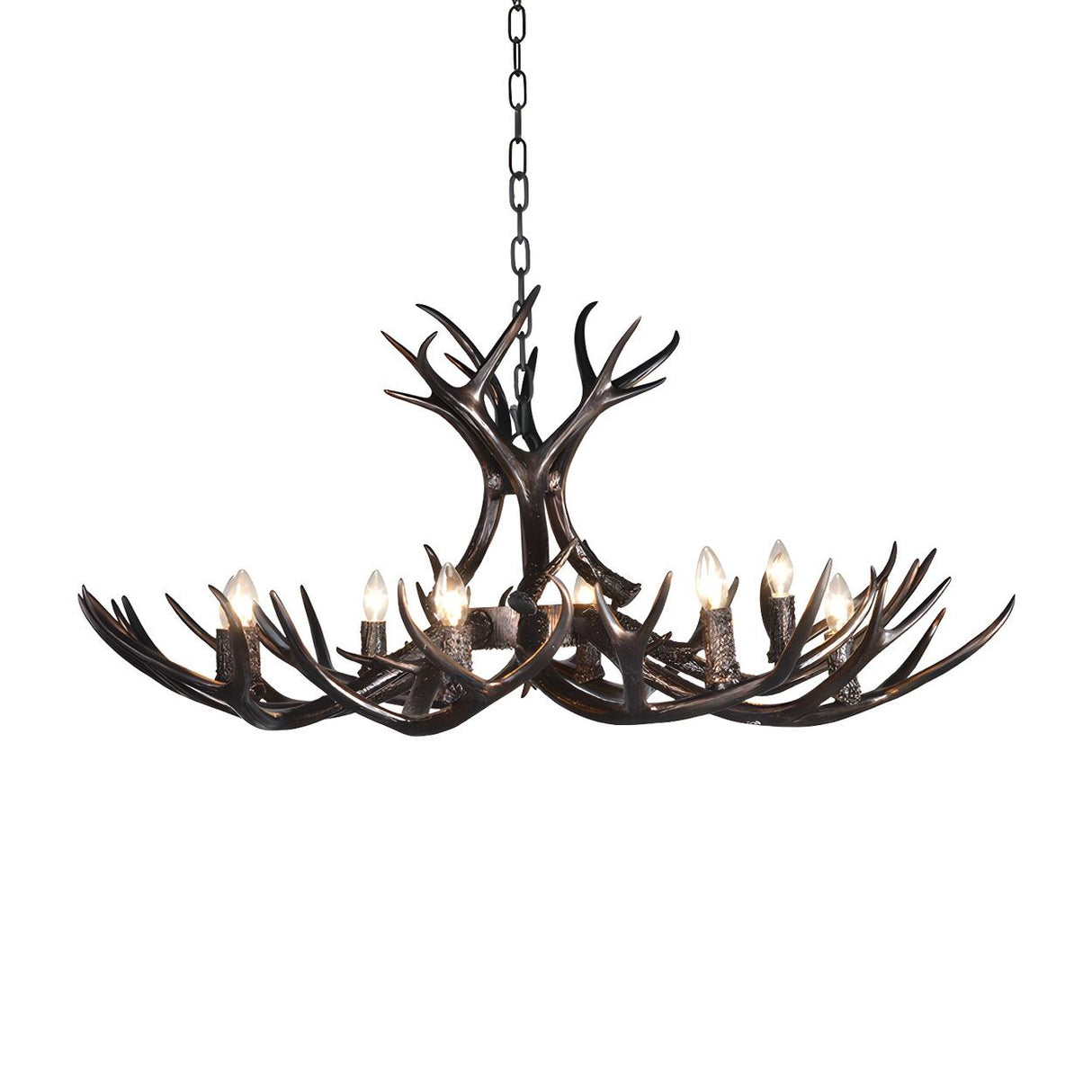 Rustic Resin Antler Black Candelabra Pendant Chandelier Image - 15