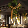 Rustic Restaurant Rope Green Nature Pendant Chandelier Image - 1