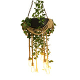 Rustic Restaurant Rope Green Nature Pendant Chandelier Image - 3