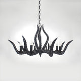 Rustic Restaurant Sheep Horn Resin Candelabra Chandelier Image - 4