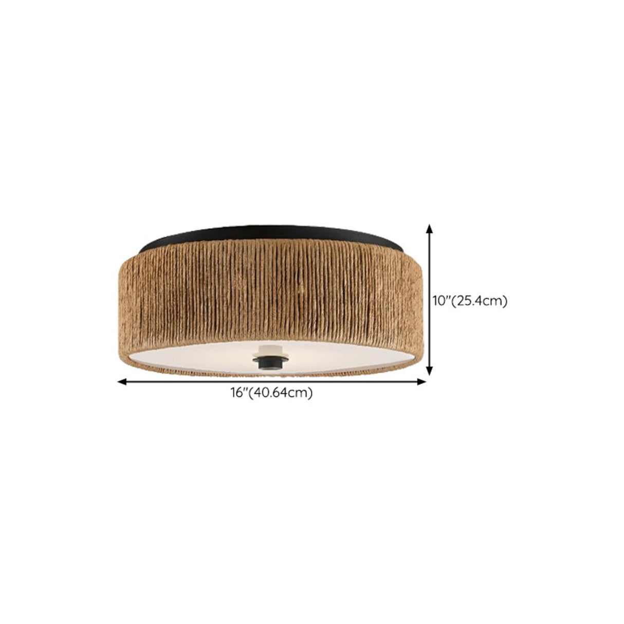 Rustic Retro Circle Brown Bedroom Flush Mount Light 