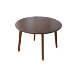 Rustic Round Wooden Foldable Dining Table Natural Finish Image - 7