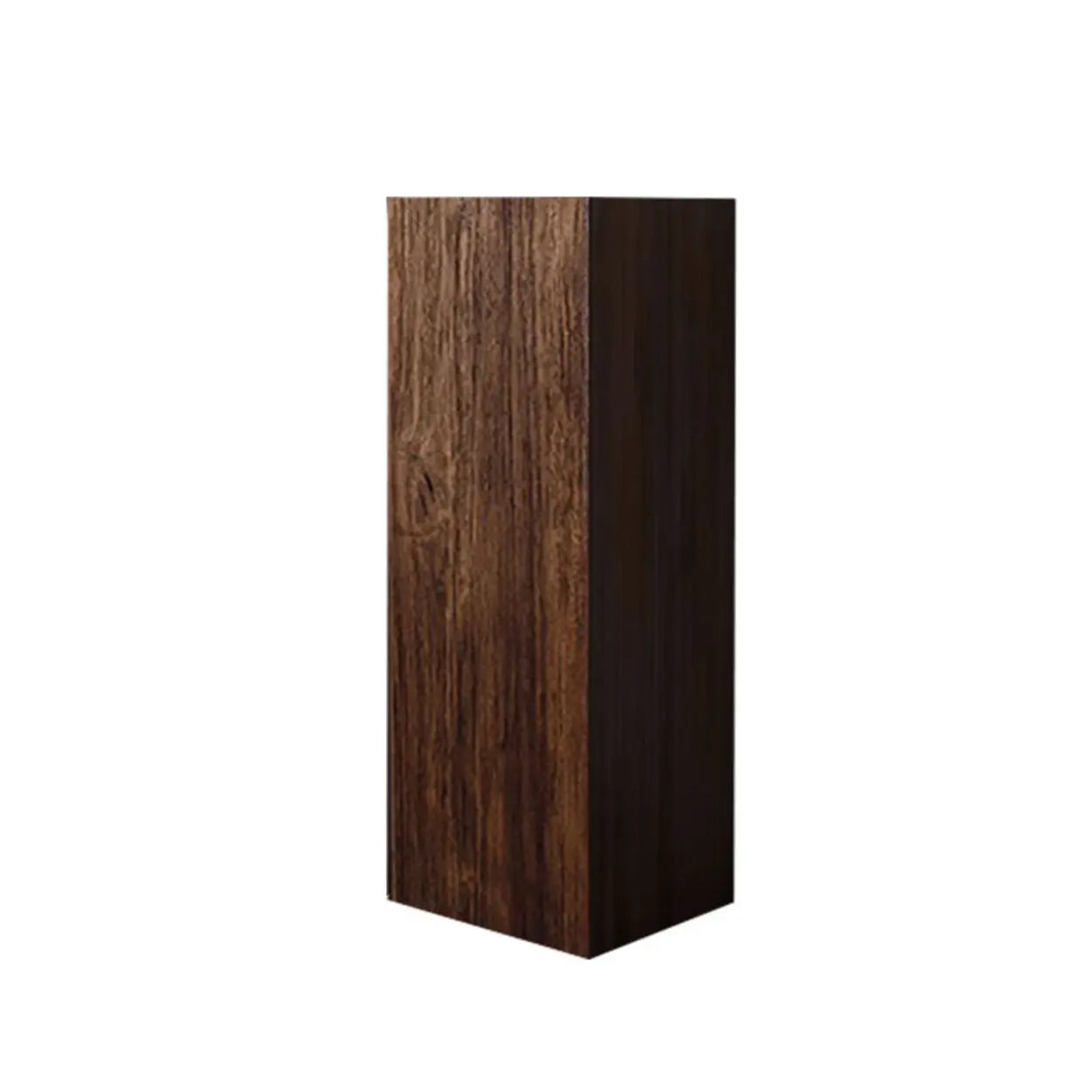 Rustic Simple Square Solid Wooden Brown Tall Plant Stand Image - 5