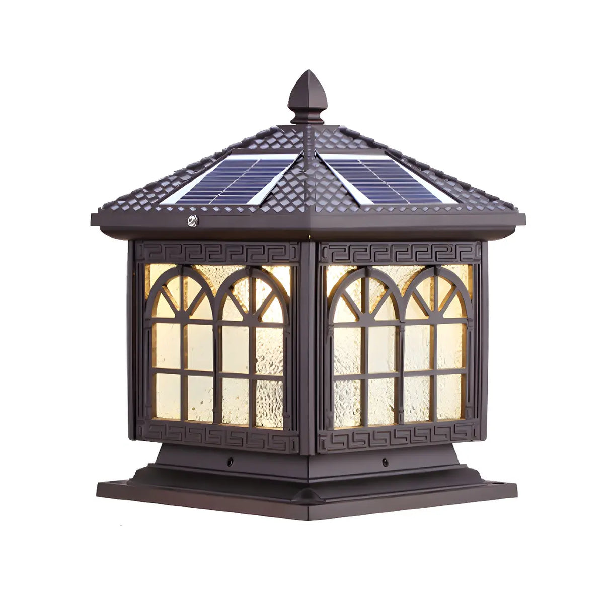 Rustic Solar Square Metal Outdoor Decor Table Lamp Image - 11